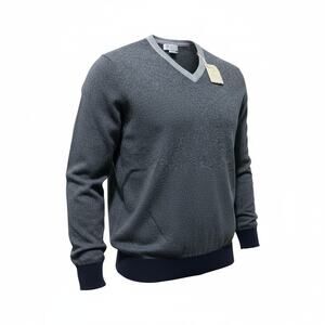 NWT Brunello Cucinelli Sweater Men XL Dark Gray Pure Cashmere V Neck Italy $1500